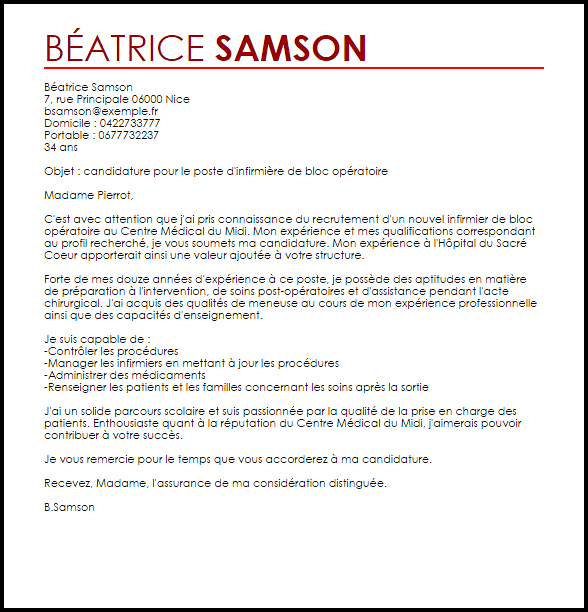 Lettre De Motivation Infirmier Scolaire