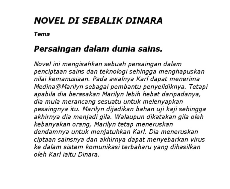 Contoh Soalan Novel Di Sebalik Dinara Spm - Contoh Fool