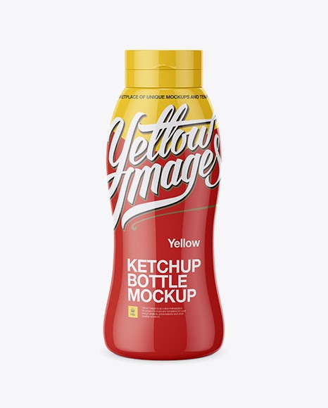 Download 500ml Ketchup Bottle PSD Mockup