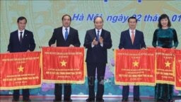 Hôm 2/1/2020, Thủ tướng Việt Nam Nguyễn Xuân Phúc dự Hội nghị Triển khai nhiệm vụ ngân hàng năm 2020. Photo TTXVN.