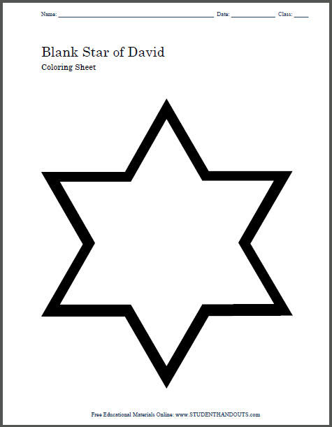 Check out all the brand read more Blank Star Of David Coloring Page Student Handouts Clipart Best Clipart Best