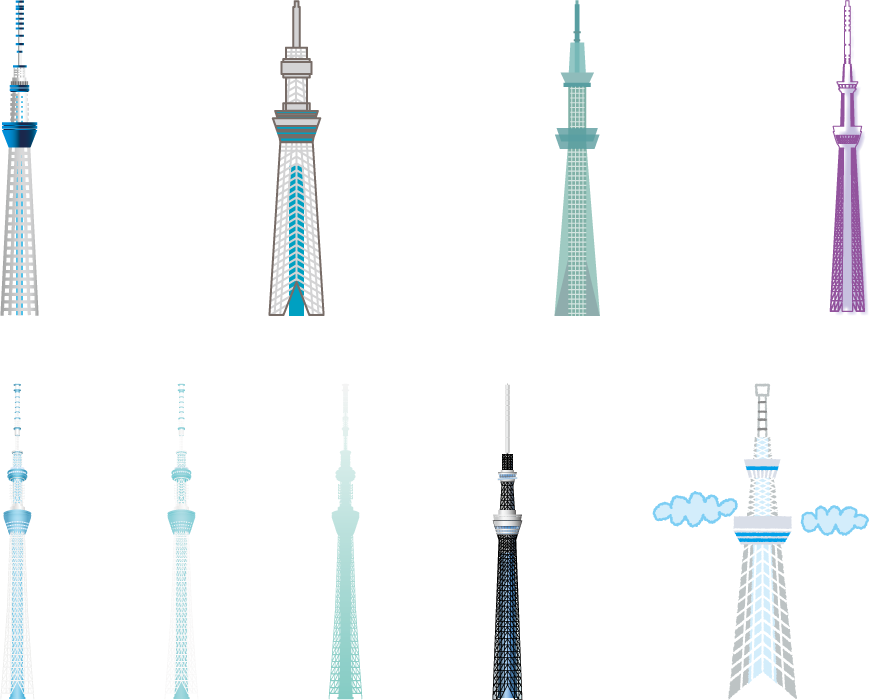 最高の動物画像 綺麗な東京スカイツリー イラスト 無料