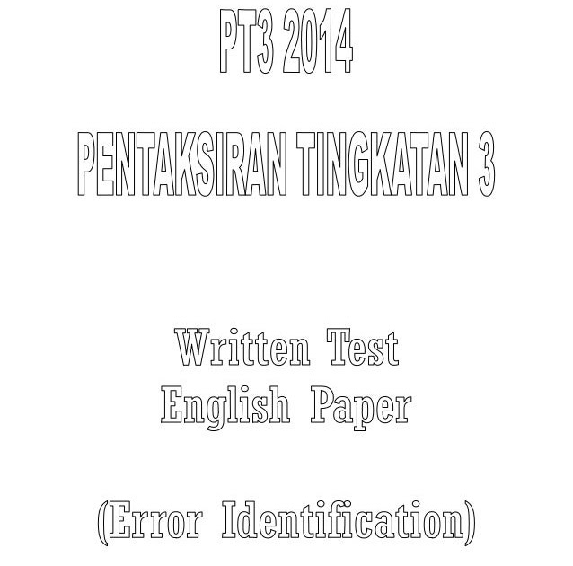 Kertas Soalan Pt3 Bahasa Inggeris 2019 - Meteran l