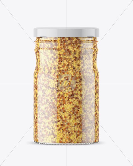 Download Download Clear Glass Jar With Mustard Sauce Mockup PSD - Clear Glass Jar With Wholegrain Mustard ...