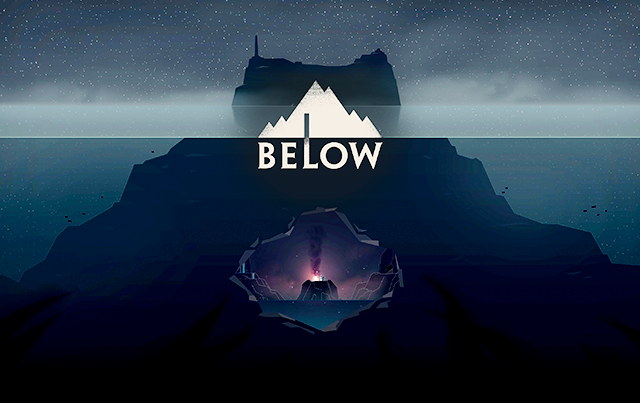Below logo in front of a background with a starry night sky and a rock silhouette in the upper half, and the bottom half separate by the water line with the rest of the rock formation below sea, and a hidden cavern with a light emitting from within the cavern.