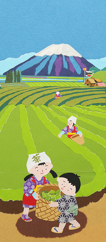 動物画像のすべて 綺麗な茶 摘み 茶畑 イラスト
