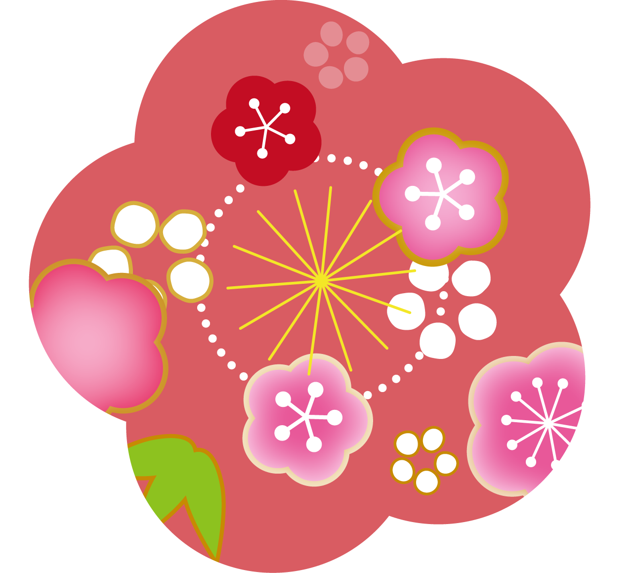 ベスト50 花びら 梅 イラスト 和風 すべてのイラスト画像