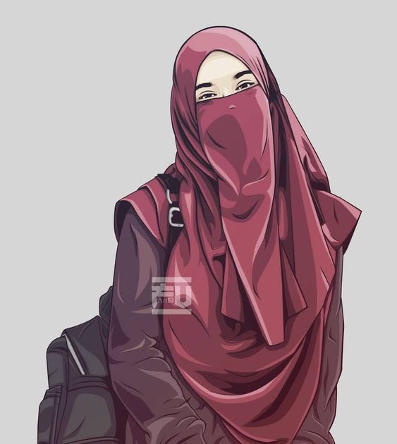 27 Gambar Kartun Muslimah Cadar  Cantik Kumpulan Gambar 