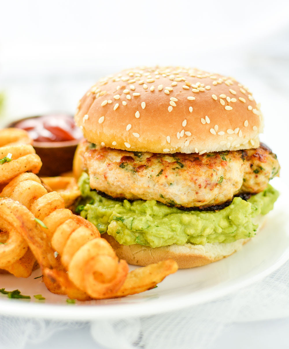 Grill for chicken burgers or fry as small chicken patties. Grilled Chicken Burgers With Guacamolecooking And Beer