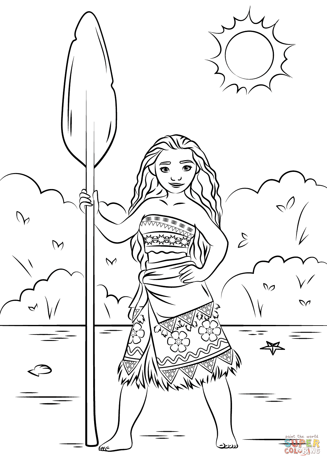 Cartoon Baby Moana Coloring Pages