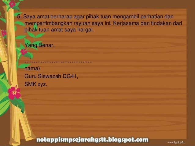 Surat Rayuan Tidak Dikenakan Tindakan Tatatertib - Rasmi Sud