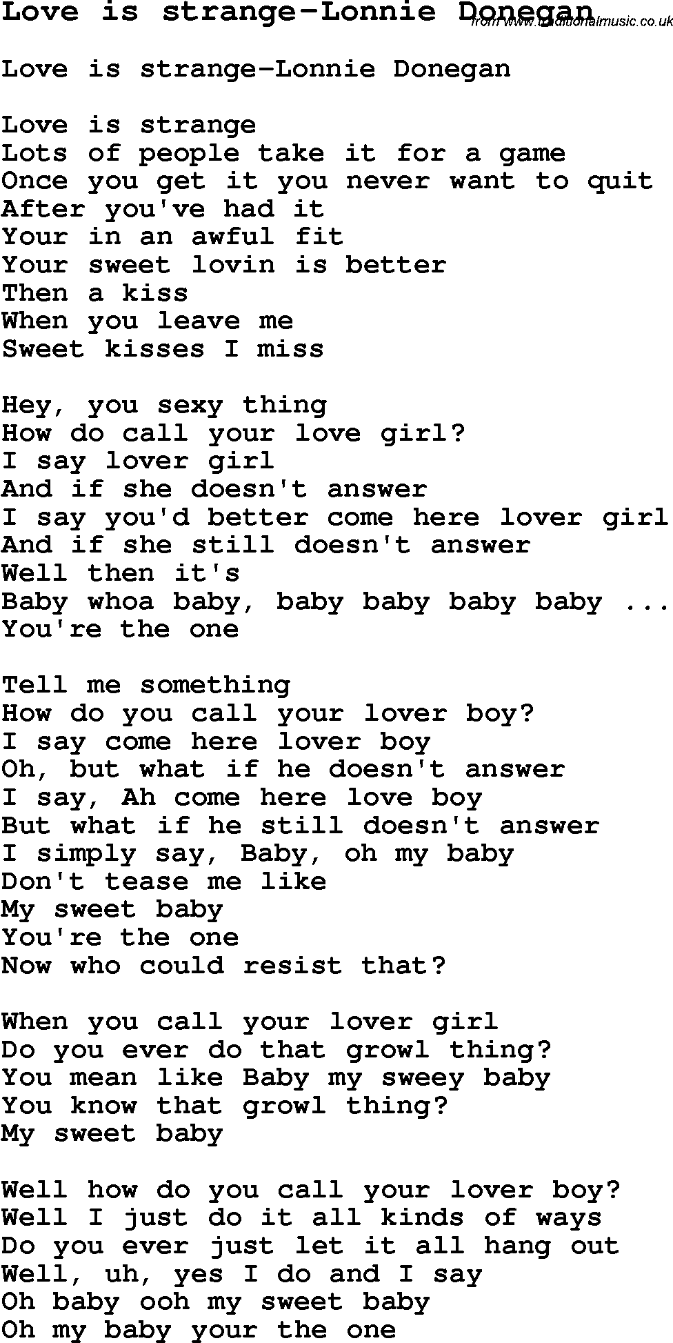 Lyrics Baby Oh Sweet Baby You Re The One Baby Tickers