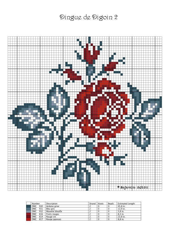 Voir plus d'idées sur le thème point de croix, croix, grille point de croix gratuite. Des Grilles De Roses Pour Le Point De Croix Chez Elkalin Com