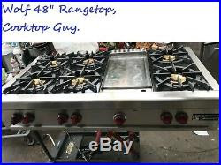 Wolf dual fuel 48 6 burner with griddle range. 48 Wolf Stainless Gas Range Top 6 Griddle In Los Angeles Cooktops Appliances