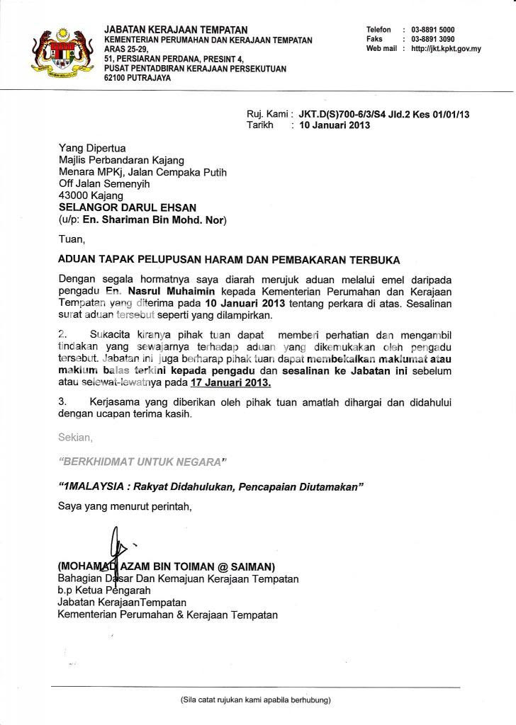 Contoh Surat Rasmi Aduan Longkang Tersumbat - Xiaominismes