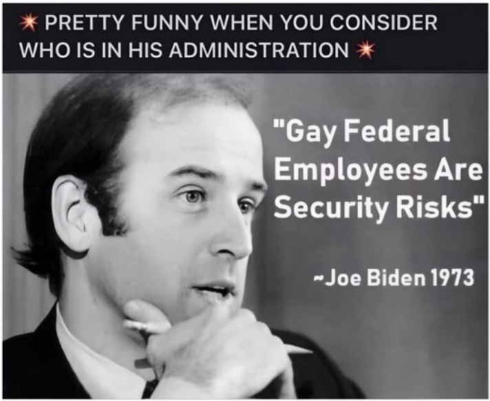 Joe Biden in 1973 saying gays are a security risk.