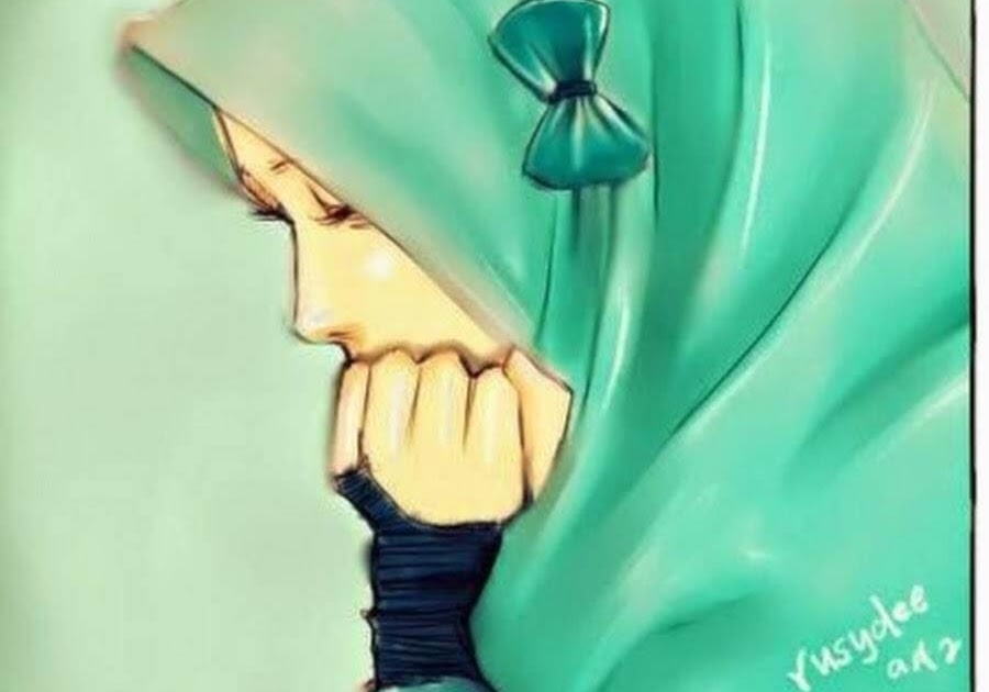 Gambar Kartun Wanita Muslimah Galau