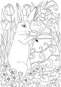 Colouring pictures with bunny and chickens drawn in zentangle style. Vintage Easter Coloring Book Free Coloring Pages
