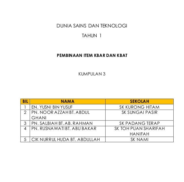 Soalan Kbat Bahasa Melayu Tahun 3 - Selangor t