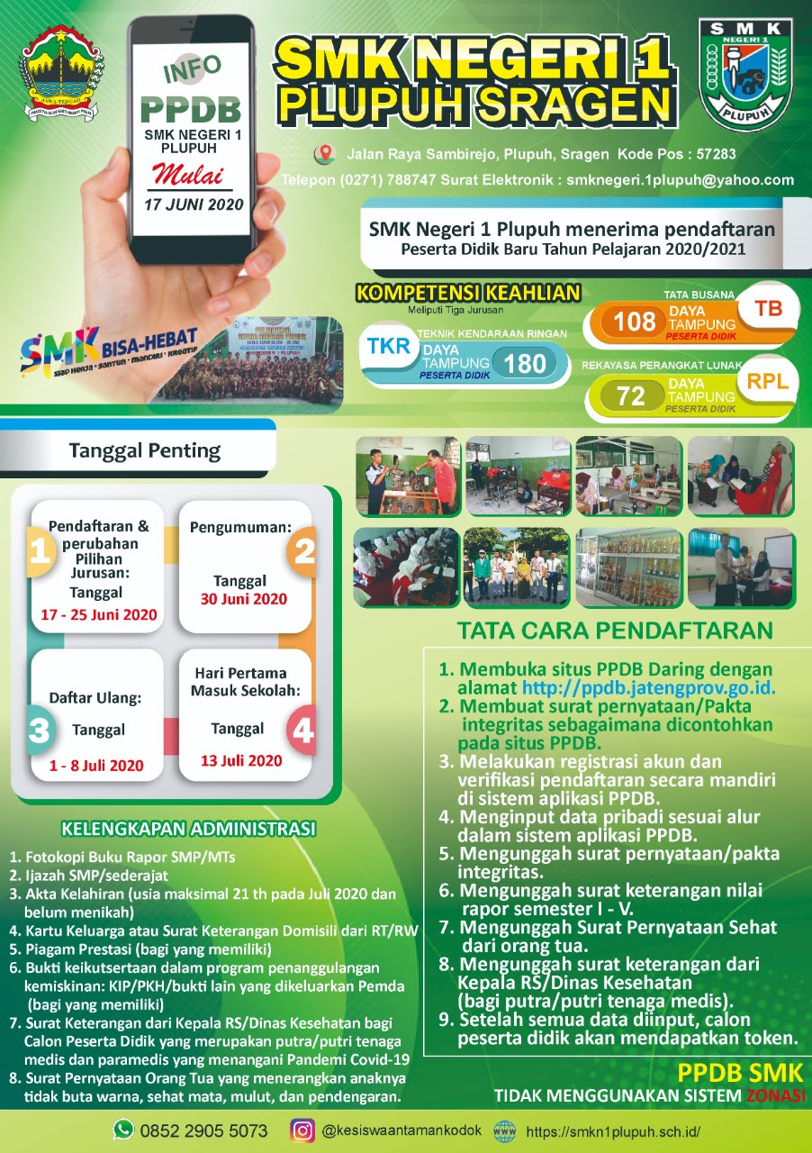 Syarat pendaftaran smk citra medika sragen / syarat pendaftaran smk citra medika sragen sekolahinternasional instagram posts gramho com sejumlah instansi pusat membuka lowongan cpns 2019 untuk lulusan sma dan smk reihanhijab. Info Ppdb Smk N 1 Plupuh