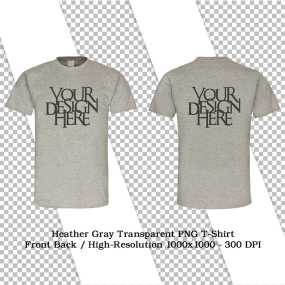 Download Free Png Crew Neck T-Shirt Mockup Heater Gray Mockup (PSD ...