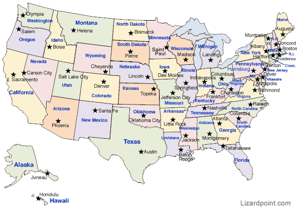 Us Map Game With States And Capitals