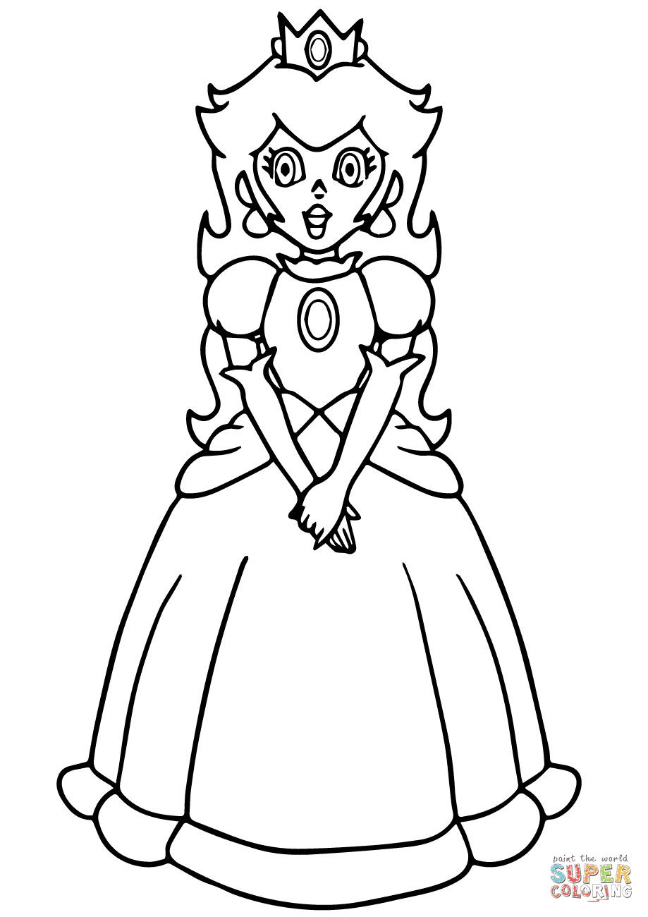 Printable coloring pages for kids. Super Mario Princess Peach Coloring Page Free Printable Coloring Pages