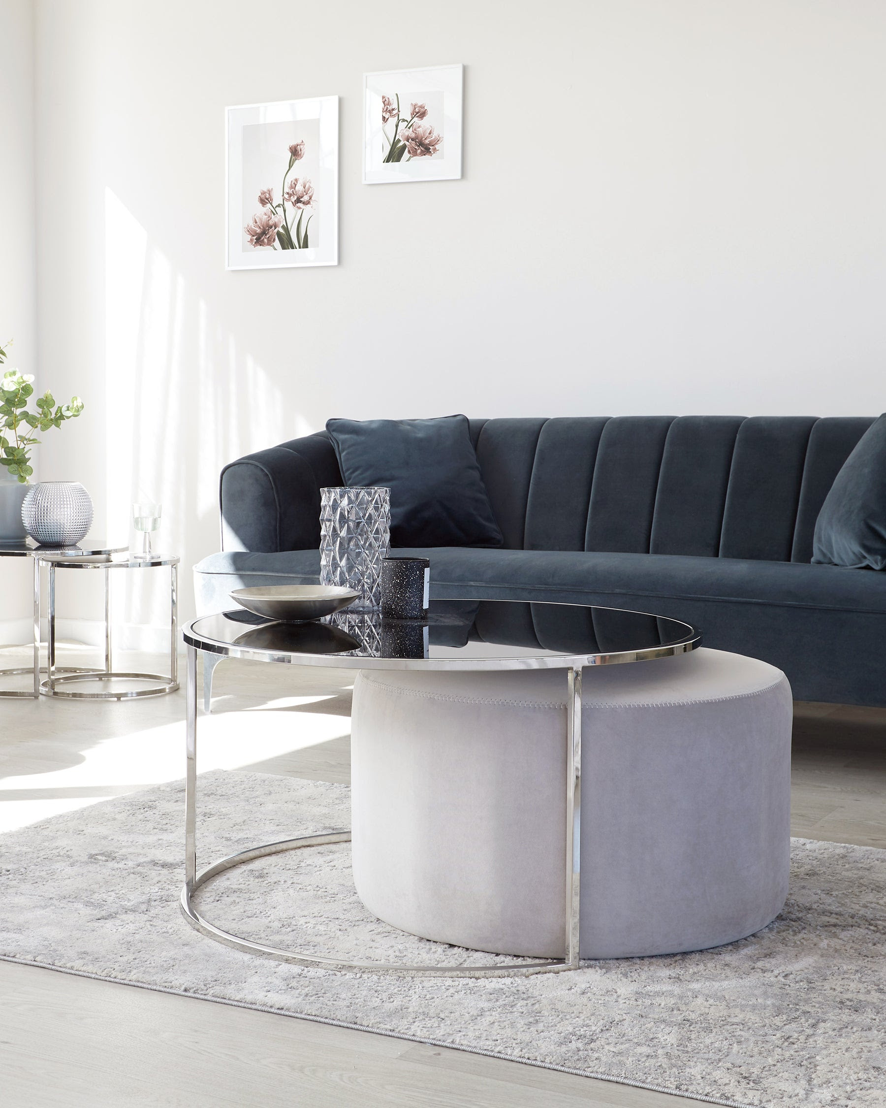 Your current version of internet explorer is out of date. Thea Round Coffee Table And Pouffe Set Danetti