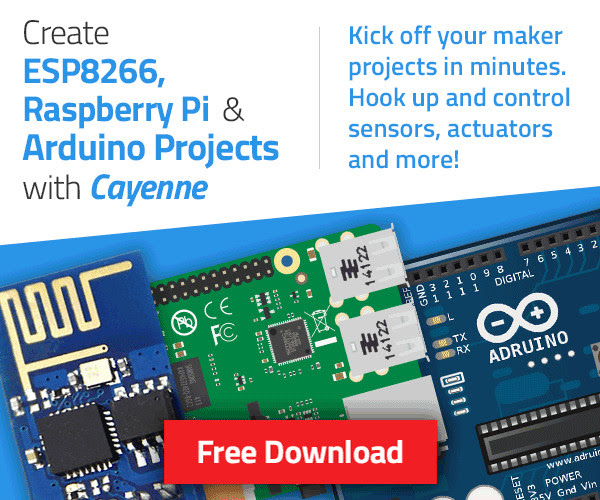 Create ESP8266, Raspbeery Pi, & Arduino Projecs With Cayenne