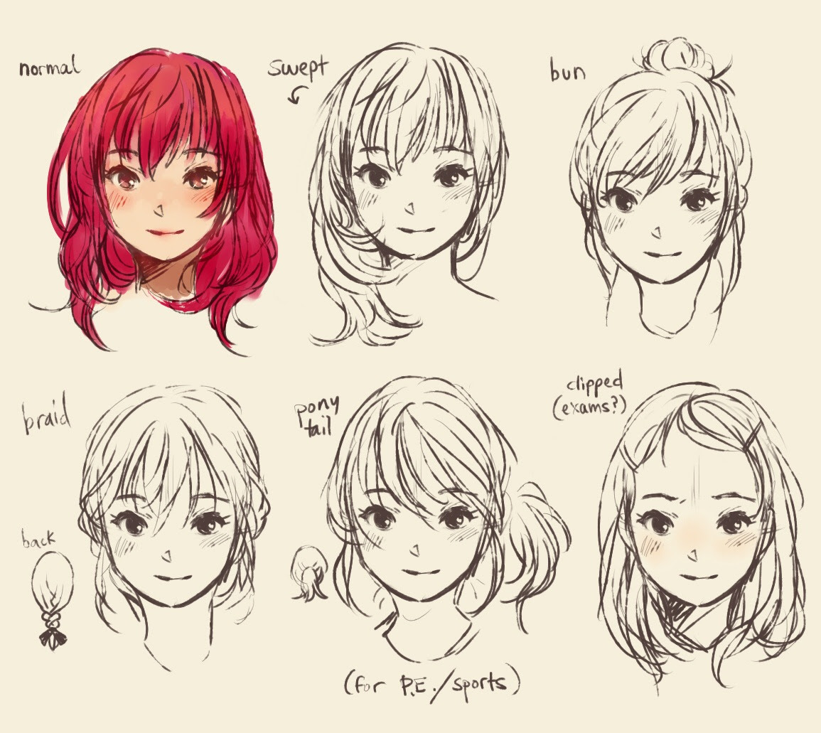 How To Draw Hair Anime Girl Howto Techno
