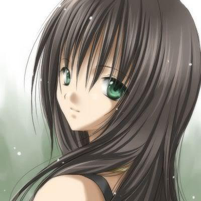 Anime Girl With Short Black Hair And Green Eyes