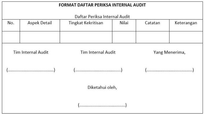Contoh Format Laporan Audit Internal  Pendukung Ilmu