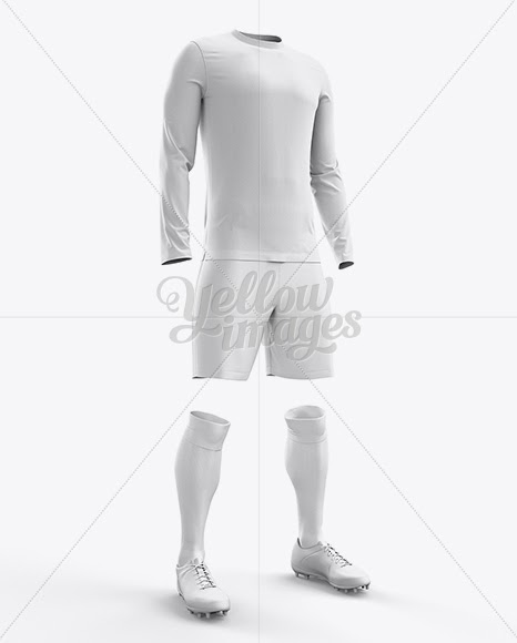 Download Download Soccer Kit with Long Sleeve Mockup / Half-Turned ...