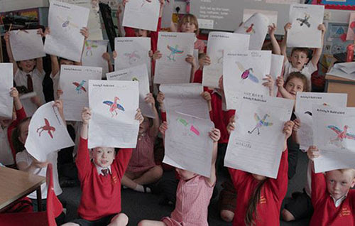 Children with drawings