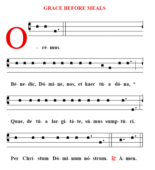 New Liturgical Movement: Grace Before Meals In Latin Chant