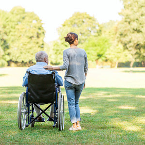 Parkinson's patient with family member 