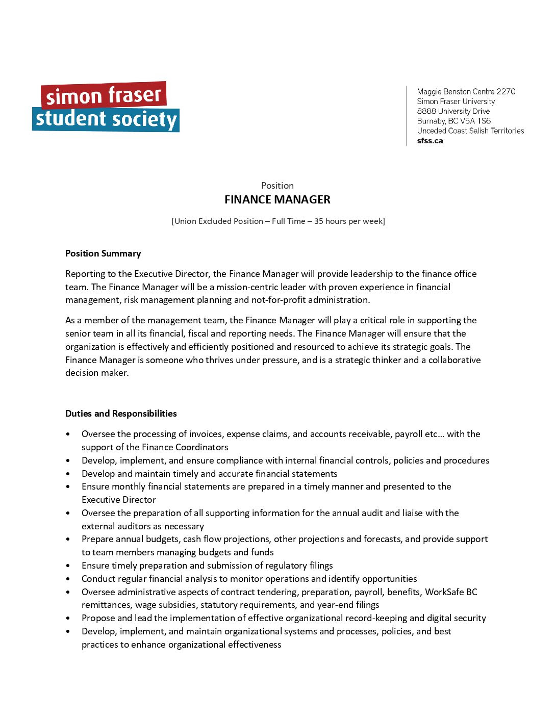 Duties And Responsibilities Of Finance Manager Pdf Financeviewer