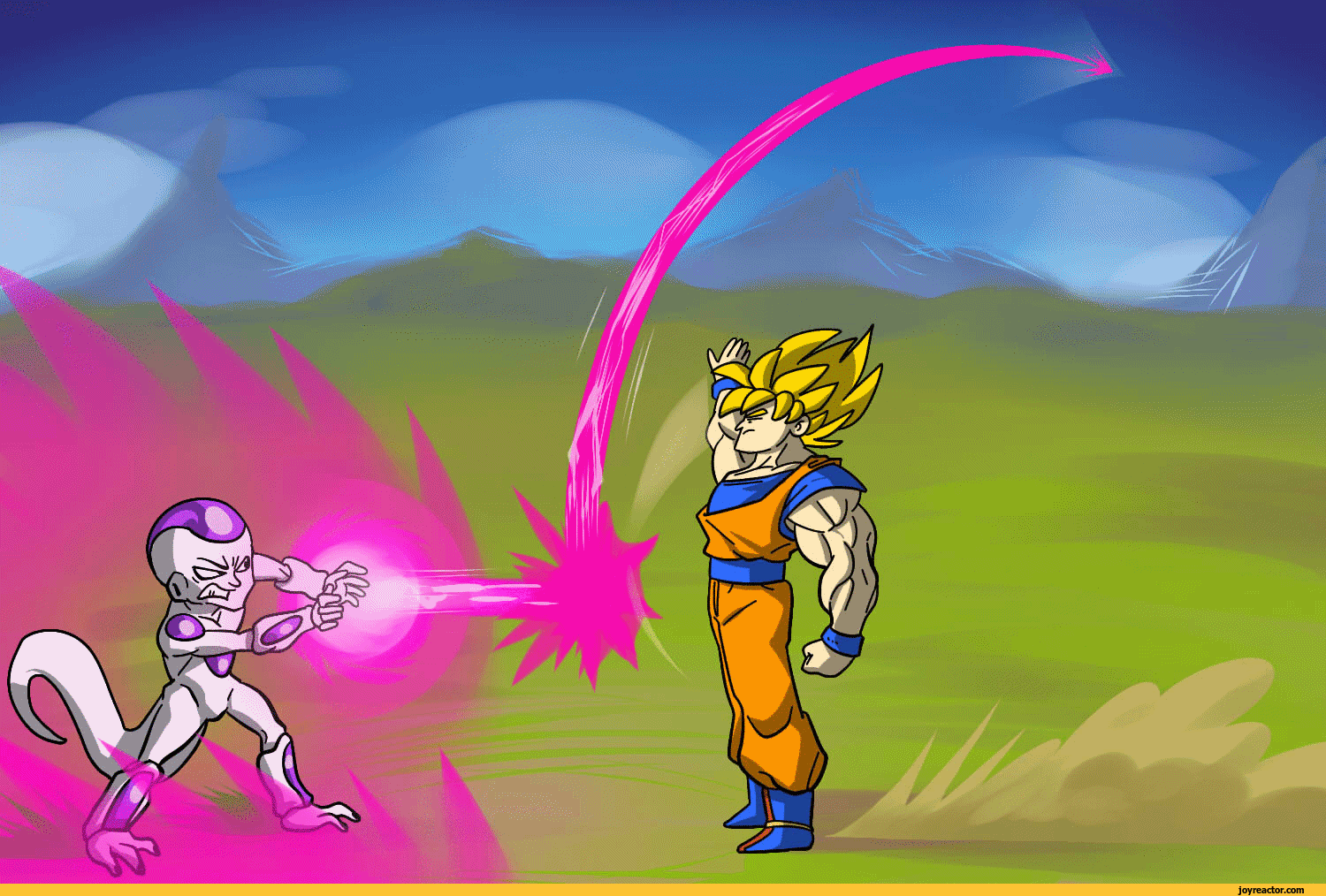 # reaction # dragonball # dragonball z # super sayan # sangoku. The Only Outcome Possible For The New Dragonball Z Movie Dorkly Dragon Ball Z Jhall Gif Gif Animation Animated Pictures Comics Funny Comics Strips Cartoons