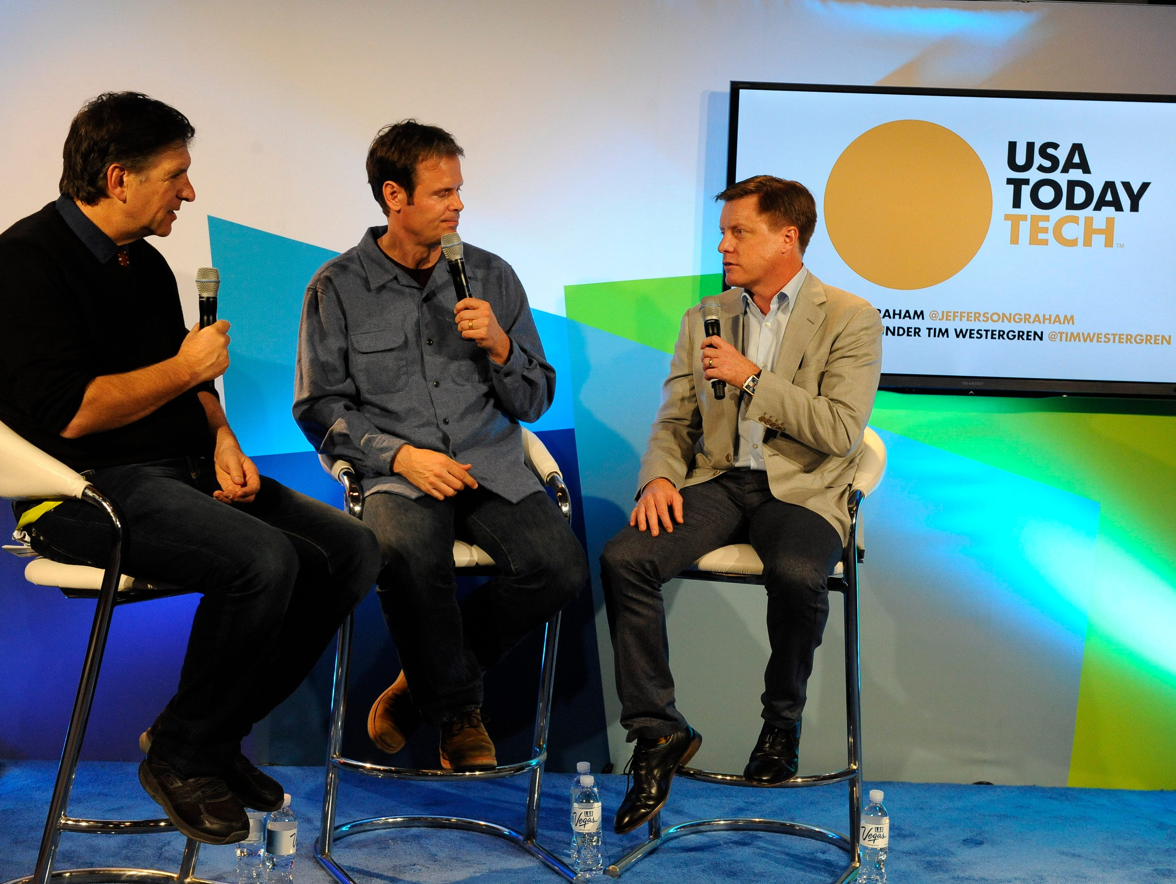 1/7/2015 -- Las Vegas, NV, U.S.A  -- CES 2015.

Jefferson Graham interviews Tim Westergren, Chief Strategy Officer & Founder of Pandora and Mike Herring. 

Photo by Tim Loehrke, USA TODAY staff