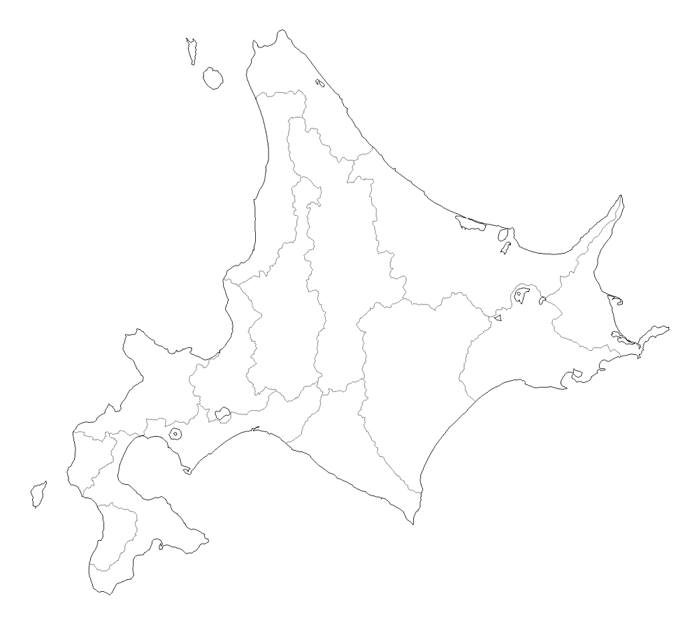 上北海道 地図 白地図 花の画像