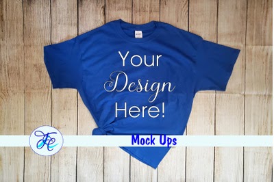 Download Gildan Royal Blue Mock Up Shirts PSD Mockup Template ...