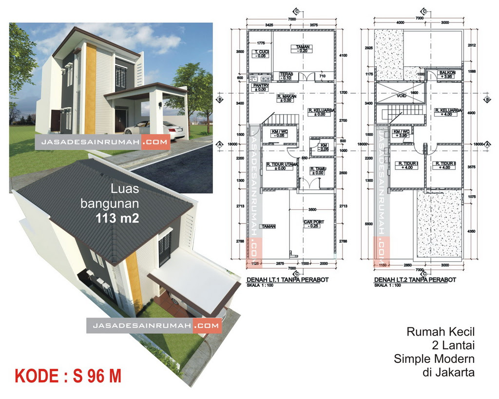 Denah Rumah Minimalis Memanjang Ke Belakang Sobhome