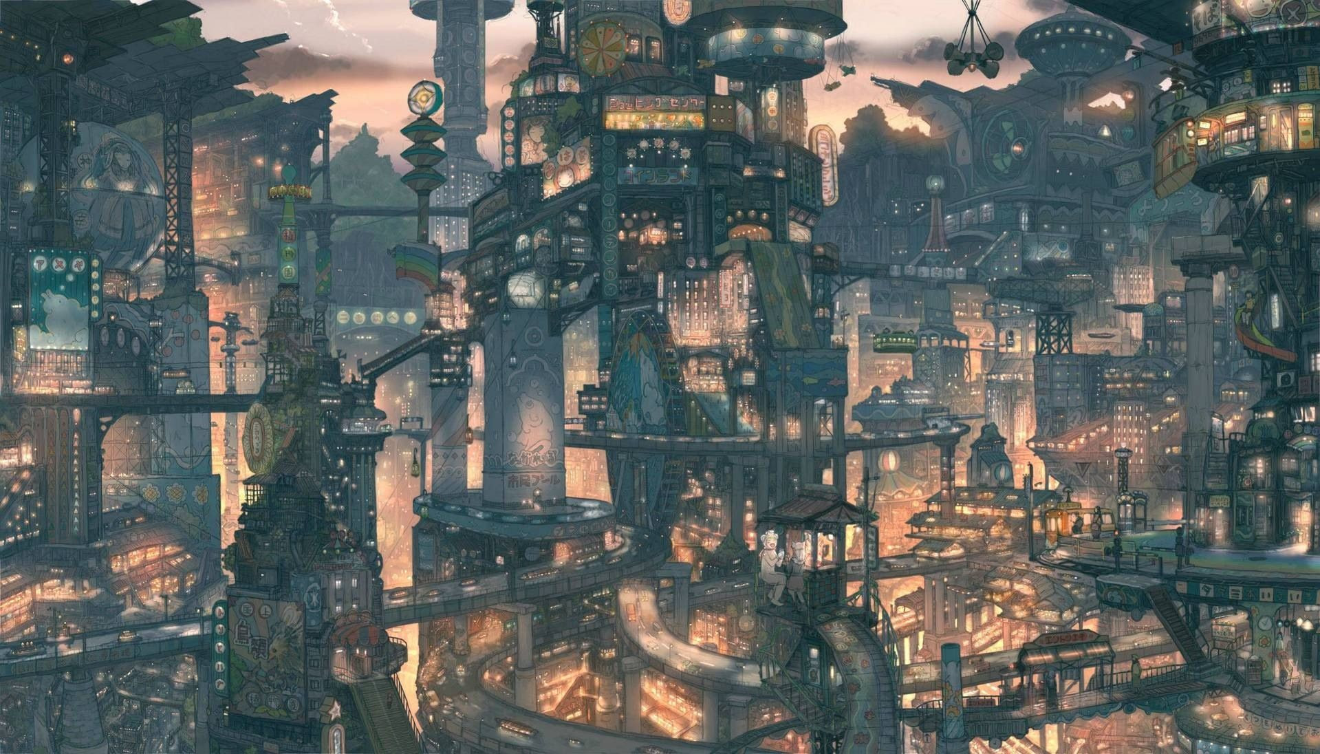 ディズニー画像のすべて ラブリー都市 和風 ファンタジー イラスト