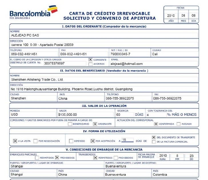 Formato Carta De Credito Irrevocable Santander - Quotes 