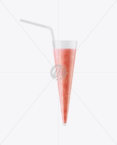 Download Plastic Cup w/ Strawberry Smoothie and Straw ...