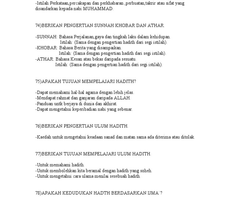 Soalan Quran Sunnah Tingkatan 4 - Bca Contoh