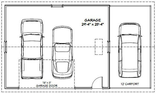 Sunshine, bird droppings, and acidic rain are just a few ways your car will deteriorate when left outside. Model 10k 720 Sqft 30x24 2 Car Garage With Carport Pdf Floor Plan Building Plans Blueprints Patterer Home Garden