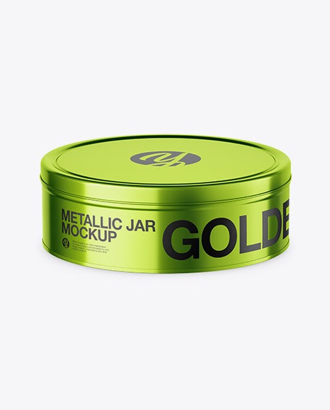 Download Metallic Round Tin Can Mockup (High-Angle Shot) Can Mockups