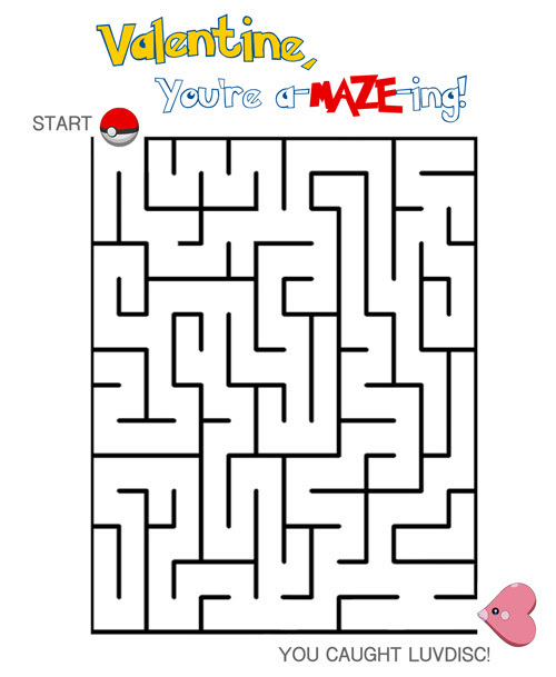 Fun xmas game & puzzle. Pokemon Valentine Maze Free Printable Cake Student