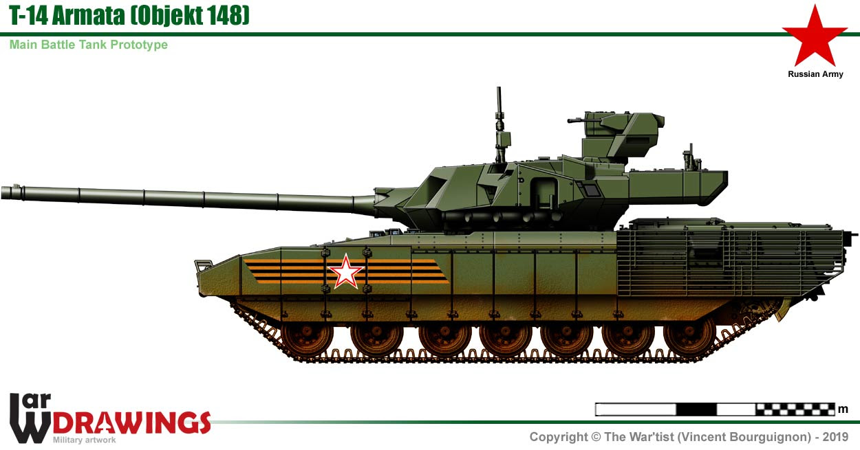 The tank can also be hinged with additional active and passive armour. T 14 Armata Main Battle Tank